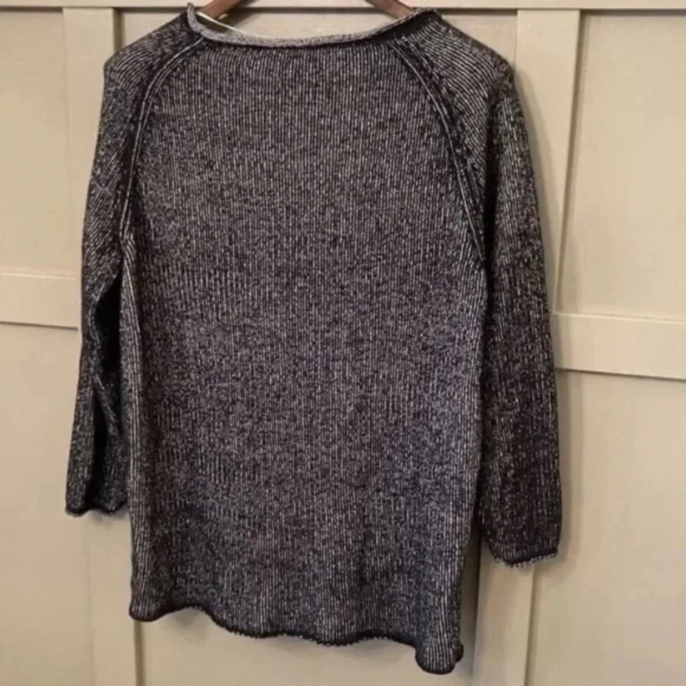 Free People Lenox Tunic Sweater Black & Gray Oversized Cozy Knit Size XS